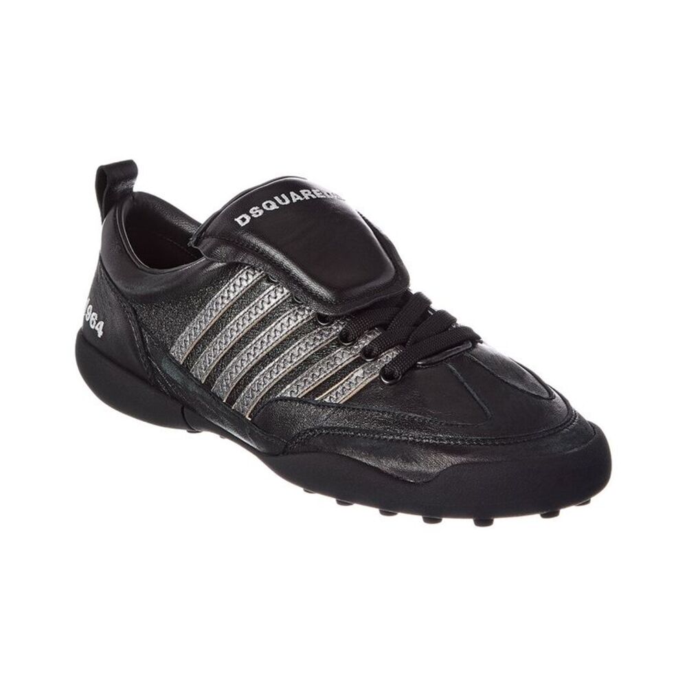 Dsquared2 Soccer Leather Sneaker, Black